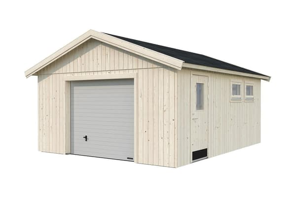 Autotalli Andre 21,5 m2 Nosto-ovi Kuusi/Ruskea