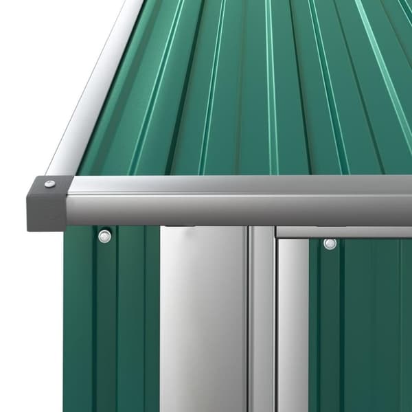 vidaXL haveskur 180,5x97x209,5 galvaniseret stål grøn
