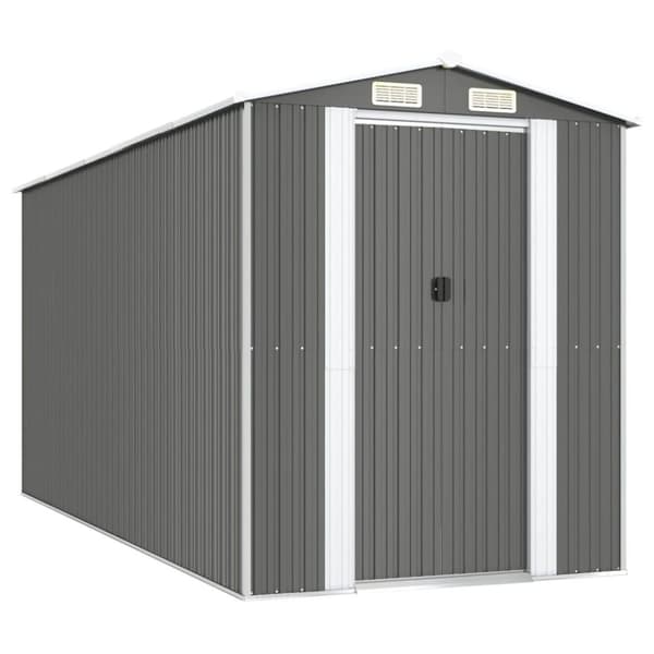 vidaXL haveskur 192x440x223 cm galvaniseret stål lysegrå