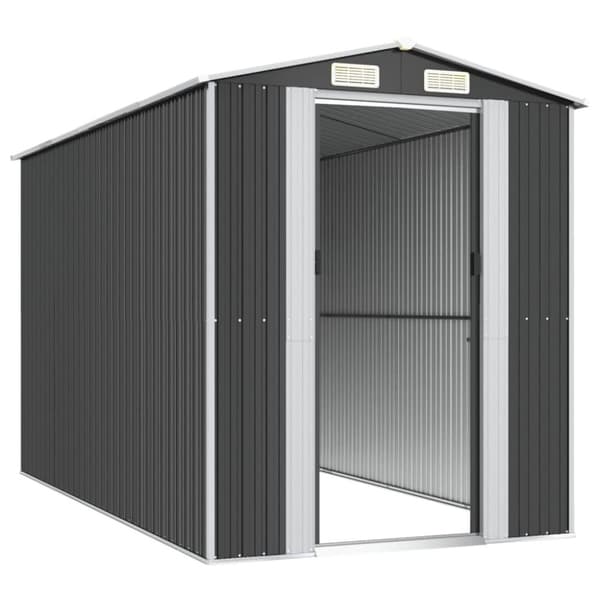 vidaXL haveskur 192x357x223 cm galvaniseret stål antracitgrå