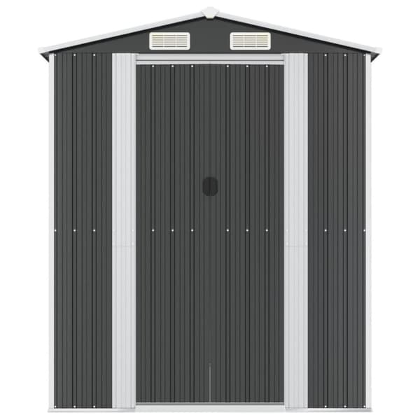 vidaXL haveskur 192x606x223 cm galvaniseret stål antracitgrå