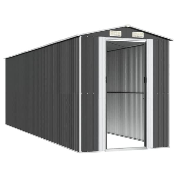 vidaXL haveskur 192x606x223 cm galvaniseret stål antracitgrå