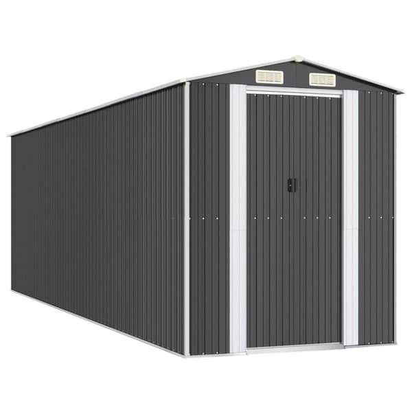 vidaXL haveskur 192x606x223 cm galvaniseret stål antracitgrå