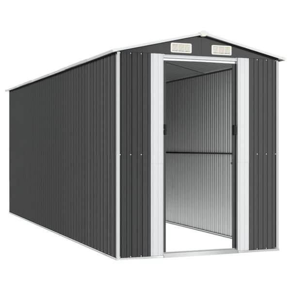 vidaXL haveskur 192x523x223 cm galvaniseret stål antracitgrå