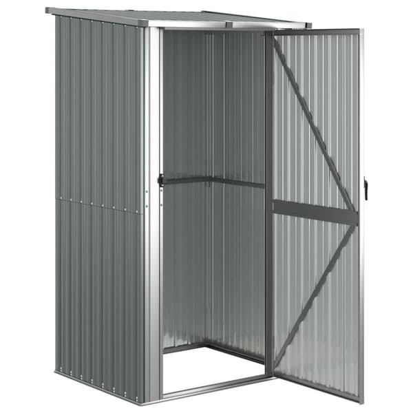 vidaXL Trädgårdsskjul grå 118,5x97x209,5 cm galvaniserat stål