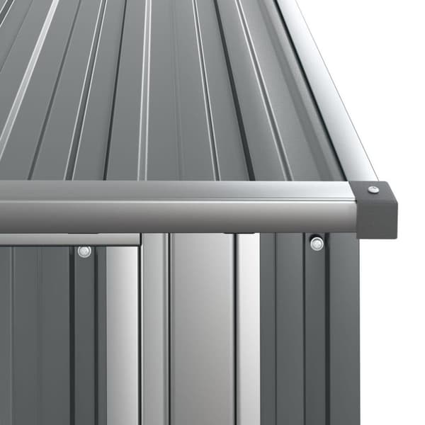 vidaXL Trädgårdsskjul grå 118,5x97x209,5 cm galvaniserat stål