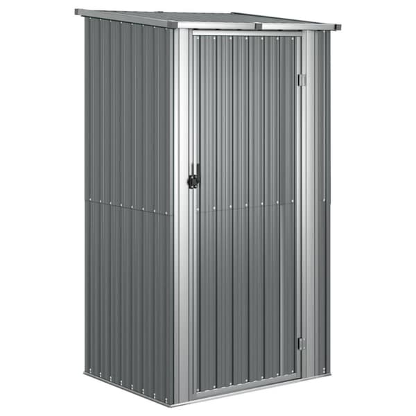 vidaXL Trädgårdsskjul grå 118,5x97x209,5 cm galvaniserat stål