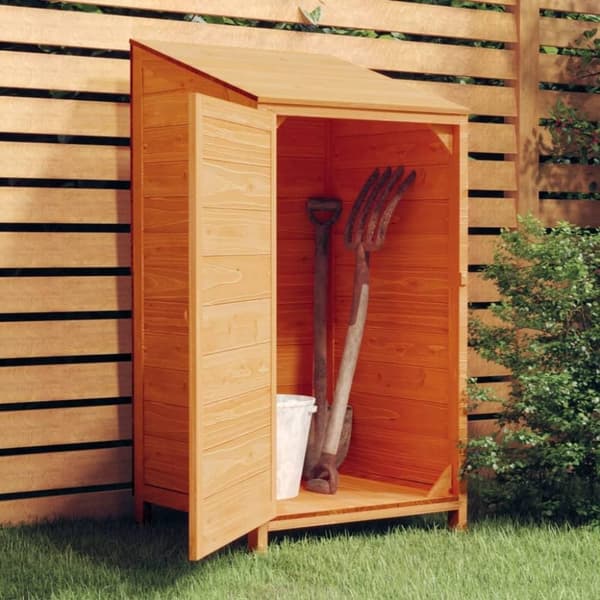 vidaXL Hageskur brun 55x52x112 cm heltre gran