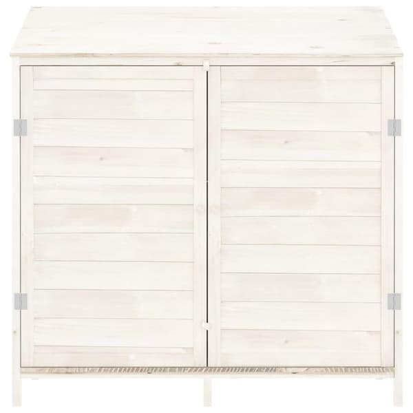 vidaXL Hageskur hvit 102x52x112 cm heltre gran