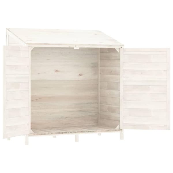 vidaXL Hageskur hvit 102x52x112 cm heltre gran