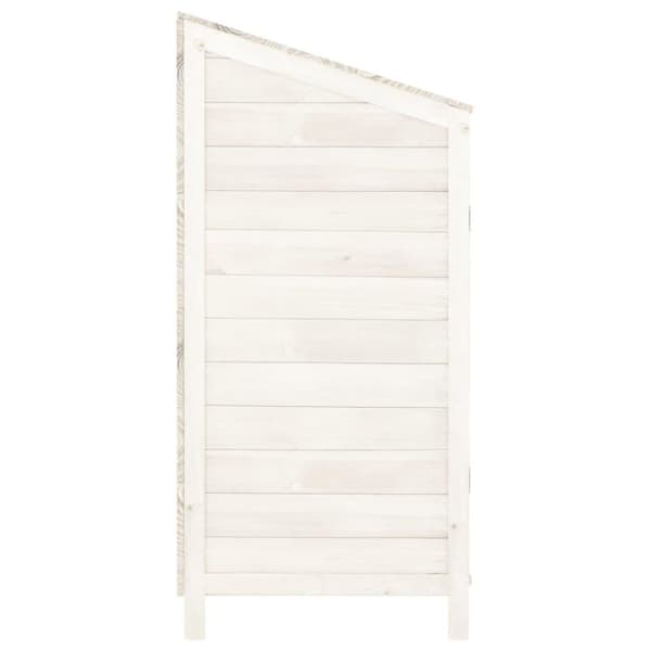 vidaXL Hageskur hvit 102x52x112 cm heltre gran