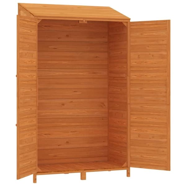 vidaXL Trädgårdsbod brun 102x52x174,5 cm massivt granträ