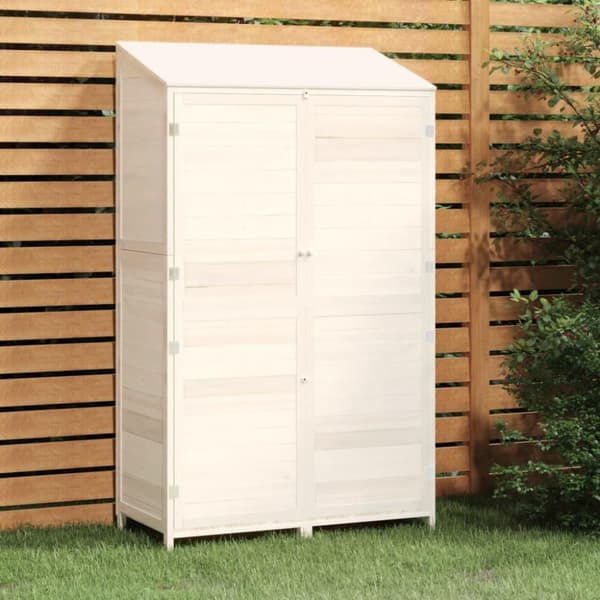 vidaXL Trädgårdsbod vit 102x52x174,5 cm massivt granträ