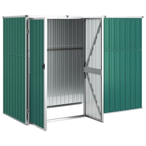 vidaXL Trädgårdsskjul grön 225x89x161 cm galvaniserat stål