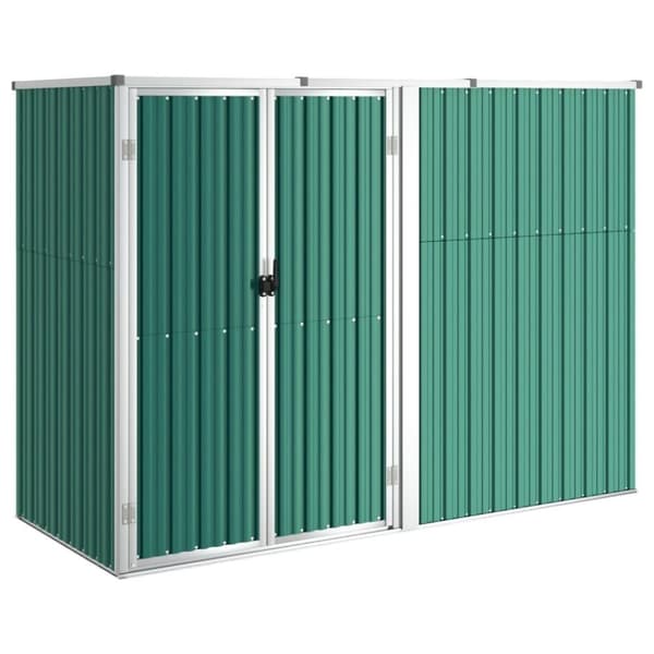 vidaXL Trädgårdsskjul grön 225x89x161 cm galvaniserat stål