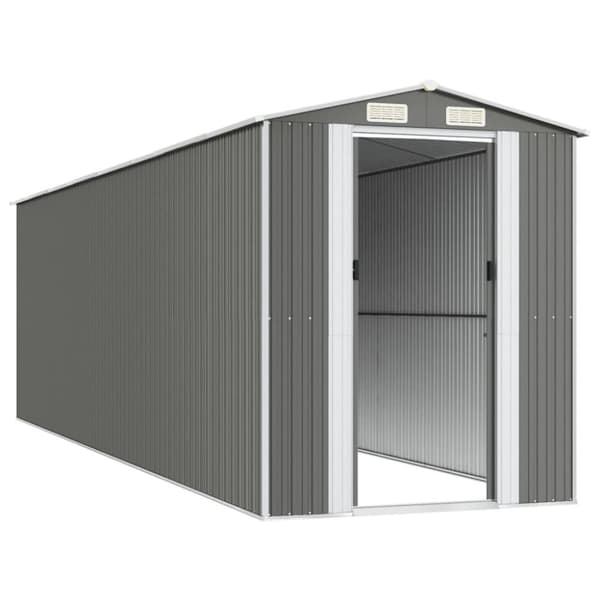 vidaXL Trädgårdsskjul ljusgrå 192x689x223cm galvaniserat stål