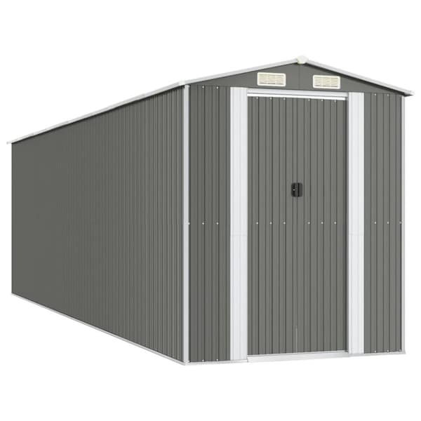 vidaXL Trädgårdsskjul ljusgrå 192x689x223cm galvaniserat stål