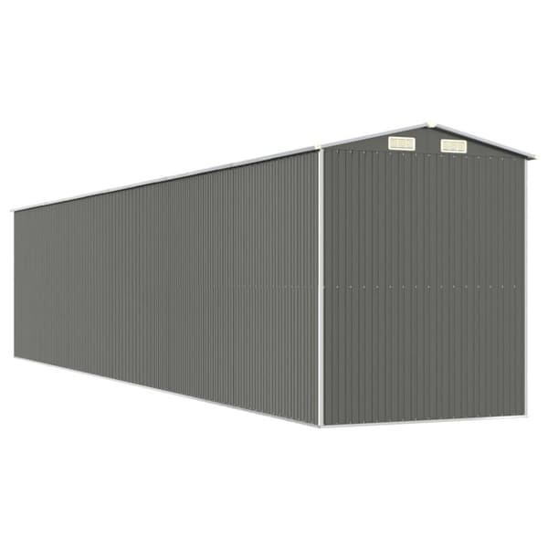 vidaXL Trädgårdsskjul ljusgrå 192x938x223 cm galvaniserat stål