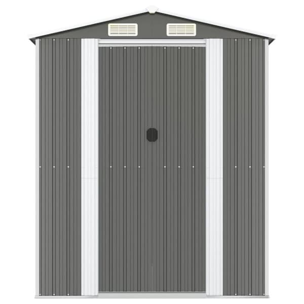 vidaXL Trädgårdsskjul ljusgrå 192x523x223 cm galvaniserat stål
