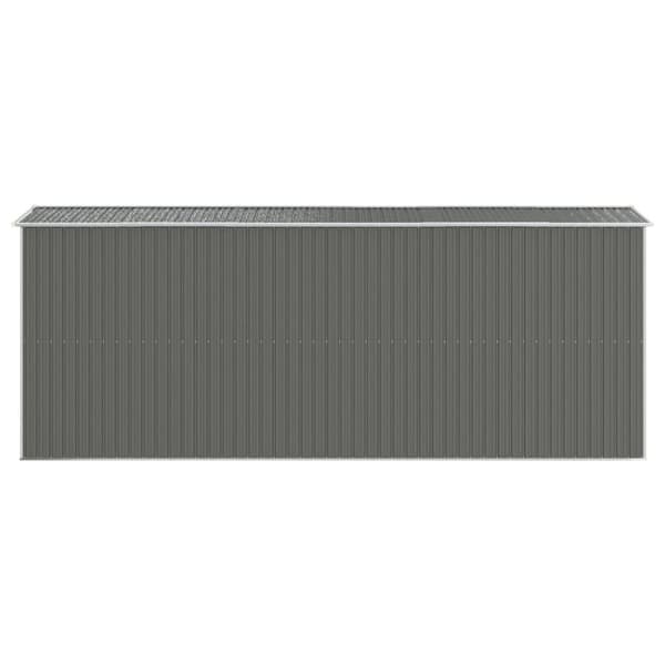 vidaXL Trädgårdsskjul ljusgrå 192x523x223 cm galvaniserat stål