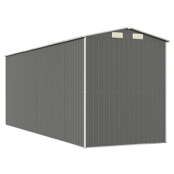 vidaXL Trädgårdsskjul ljusgrå 192x523x223 cm galvaniserat stål