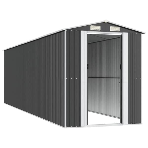 vidaXL Trädgårdsskjul antracit 192x689x223 cm galvaniserat stål