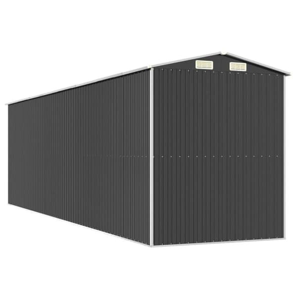 vidaXL Trädgårdsskjul antracit 192x689x223 cm galvaniserat stål