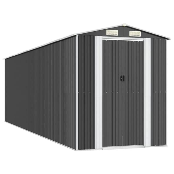 vidaXL Trädgårdsskjul antracit 192x689x223 cm galvaniserat stål