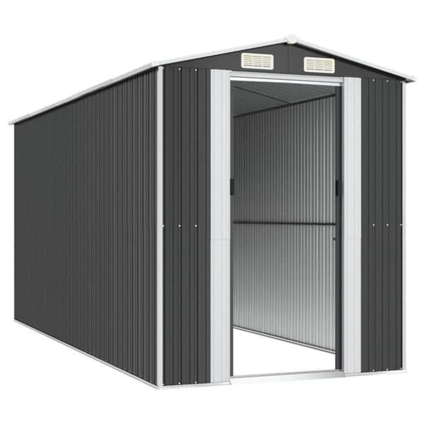 vidaXL Trädgårdsskjul antracit 192x440x223 cm galvaniserat stål