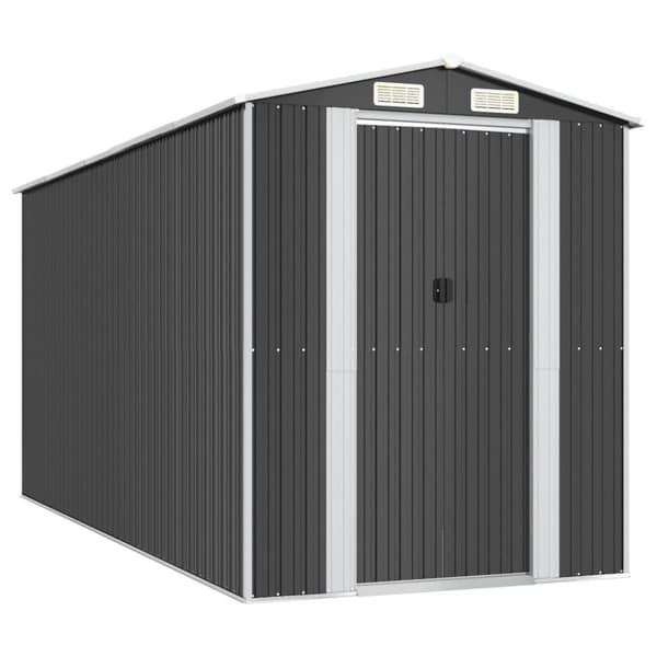 vidaXL Trädgårdsskjul antracit 192x440x223 cm galvaniserat stål