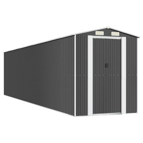 vidaXL Trädgårdsskjul antracit 192x855x223 cm galvaniserat stål