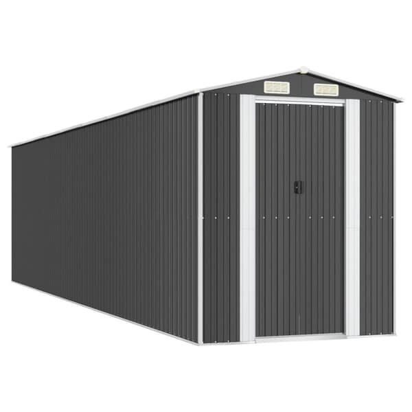 vidaXL Trädgårdsskjul antracit 192x772x223 cm galvaniserat stål