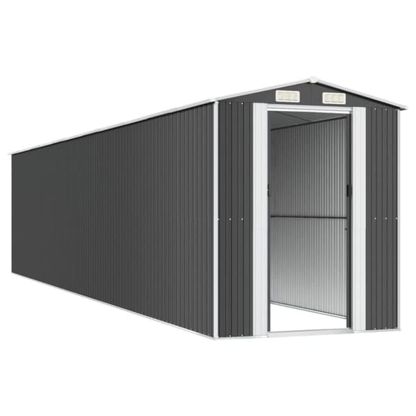 vidaXL Trädgårdsskjul antracit 192x938x223 cm galvaniserat stål