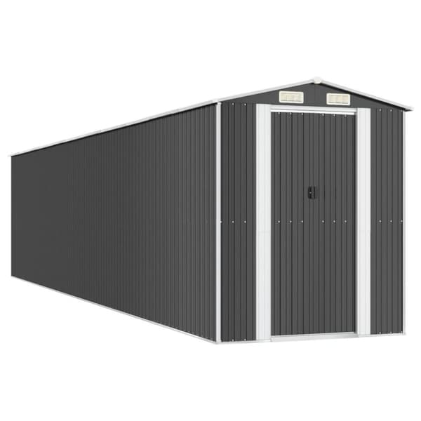vidaXL Trädgårdsskjul antracit 192x938x223 cm galvaniserat stål