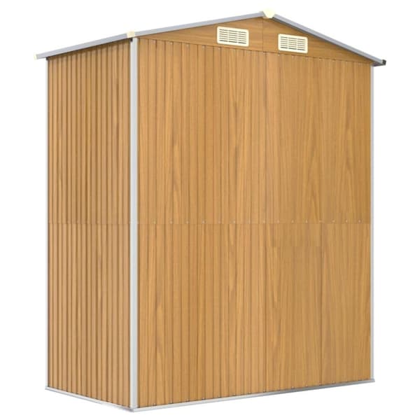 vidaXL Trädgårdsskjul ljusbrun 192x108x223 cm galvaniserat stål