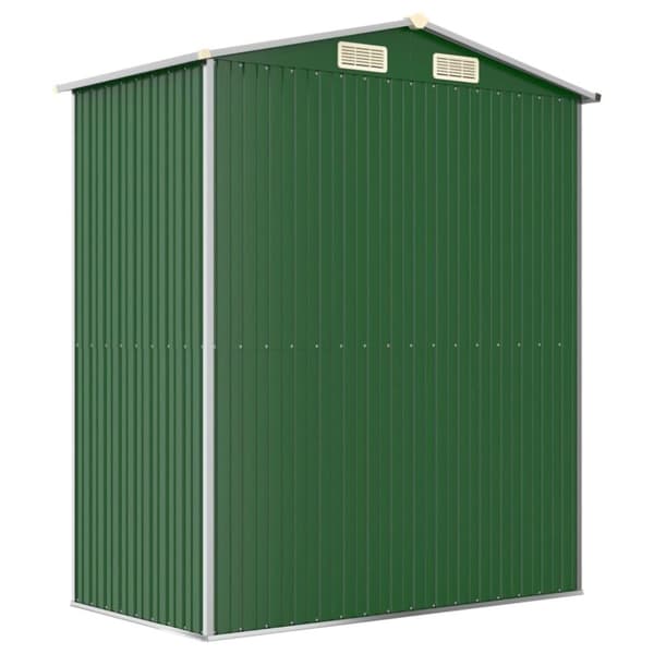 vidaXL Trädgårdsskjul grön 192x108x223 cm galvaniserat stål