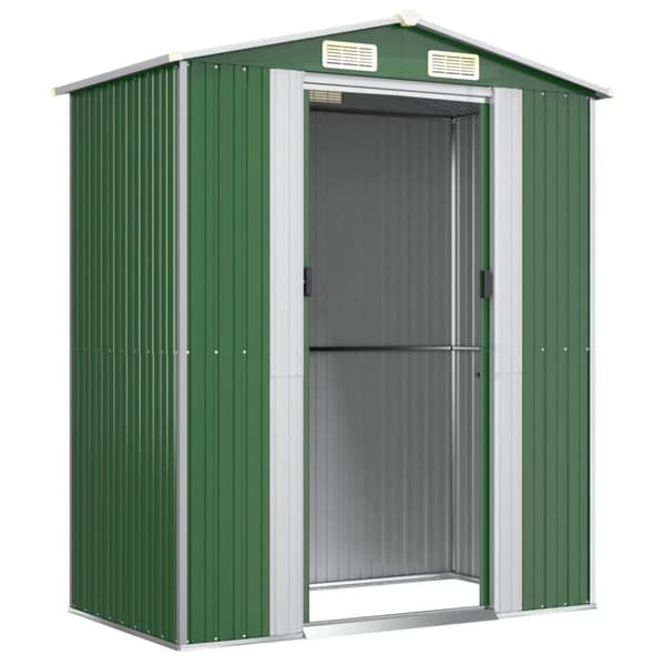 vidaXL Trädgårdsskjul grön 192x108x223 cm galvaniserat stål