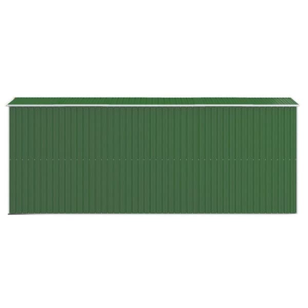 vidaXL Trädgårdsskjul grön 192x523x223 cm galvaniserat stål