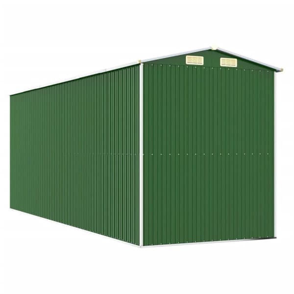 vidaXL Trädgårdsskjul grön 192x523x223 cm galvaniserat stål