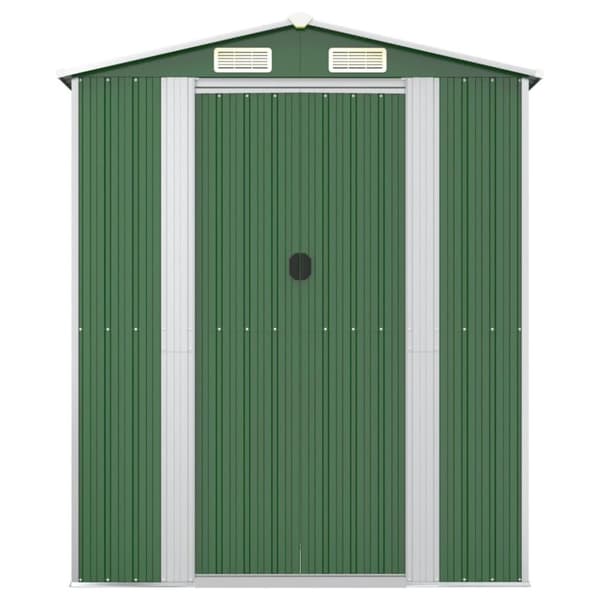 vidaXL Trädgårdsskjul grön 192x440x223 cm galvaniserat stål