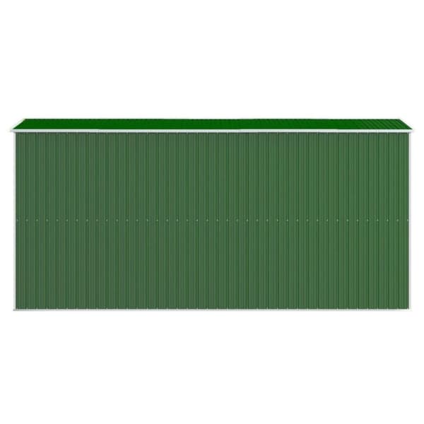 vidaXL Trädgårdsskjul grön 192x440x223 cm galvaniserat stål