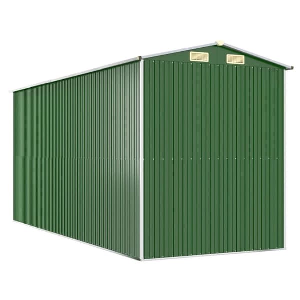 vidaXL Trädgårdsskjul grön 192x440x223 cm galvaniserat stål