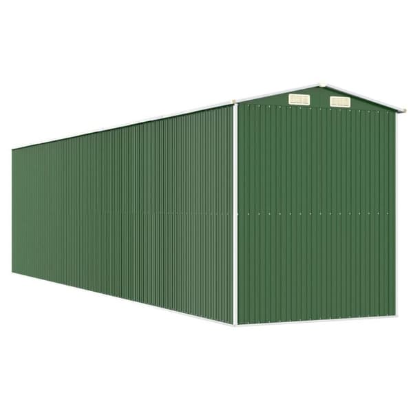vidaXL Trädgårdsskjul grön 192x772x223 cm galvaniserat stål