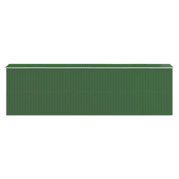 vidaXL Trädgårdsskjul grön 192x606x223 cm galvaniserat stål