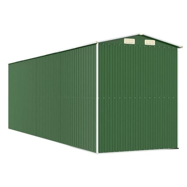vidaXL Trädgårdsskjul grön 192x606x223 cm galvaniserat stål
