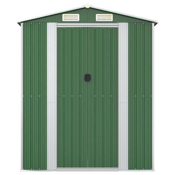 vidaXL Trädgårdsskjul grön 192x357x223 cm galvaniserat stål