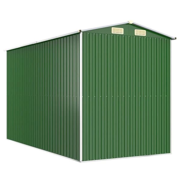 vidaXL Trädgårdsskjul grön 192x357x223 cm galvaniserat stål