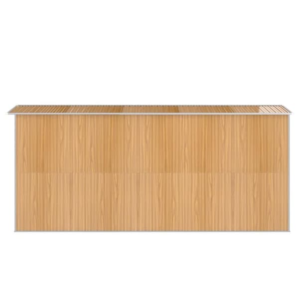 vidaXL Trädgårdsskjul ljusbrun 192x440x223 cm galvaniserat stål