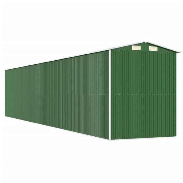 vidaXL Trädgårdsskjul grön 192x1021x223 cm galvaniserat stål