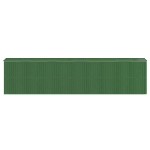 vidaXL Trädgårdsskjul grön 192x855x223 cm galvaniserat stål